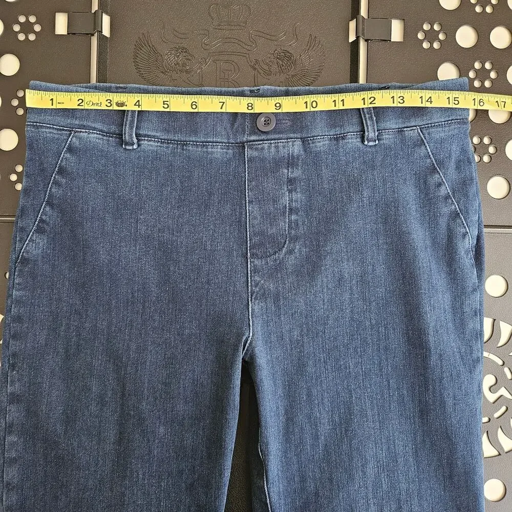 Betabrand Faux Denim Stretch Bootcut Pull On Pants‎ | Women's Medium | FLAWS